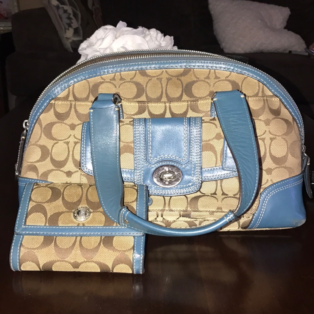 AUTHENTIC Used Coach Bag With Matching Wallet